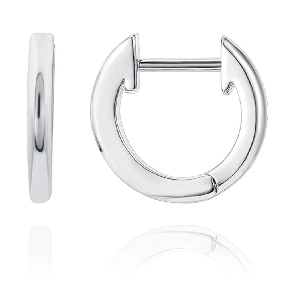 14K White Gold Plated Huggie Dainty Cuff Earrings